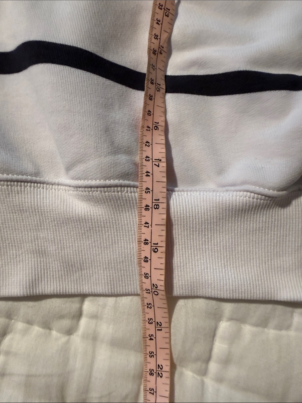Athleta White and Navy Striped Crew Sweatshirt - Picture 3 of 9